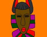 Disegno Maschera africana  pitturato su stefano