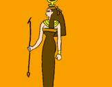 Disegno Hathor pitturato su SERAFINA