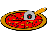 Disegno Pizza pitturato su Edoardo