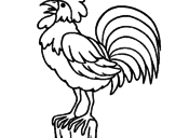 Disegno Gallo che canta  pitturato su emy