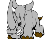 Disegno Rinoceronte II pitturato su daniel
