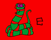 Disegno Serpente  pitturato su jose