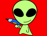 Disegno Alieno II pitturato su GIORGIA 98
