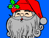 Disegno Faccione Babbo Natale  pitturato su sofiag