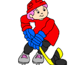 Disegno Bambino che gioca a hockey  pitturato su sebastiano