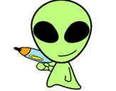 Disegno Alieno II pitturato su kuydfudeytekdhf