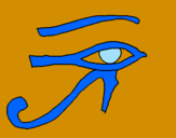 Disegno Occhio di Horus  pitturato su corrado