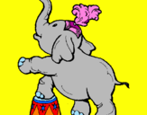 Disegno Elefante  pitturato su stenella striata
