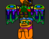 Disegno Totem pitturato su marko