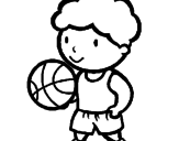 Disegno Giocatore di pallacanestro  pitturato su Camomilla