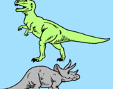 Disegno Triceratops e Tyrannosaurus Rex pitturato su alessandro  c.