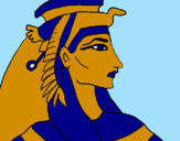 Disegno Faraone pitturato su Faraone Egizio