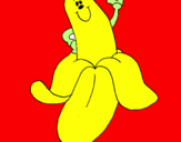 Disegno Banana pitturato su marianna