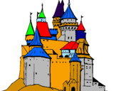 Disegno Castello medievale  pitturato su Emanuele