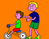 Disegno Triciclo pitturato su Enrico