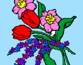 Disegno Mazzo di fiori pitturato su de   fiortix