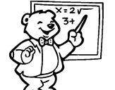 Disegno Orso professore pitturato su orso