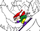 Disegno Sciatore  pitturato su Maura