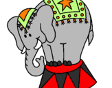 Disegno Elefante in scena  pitturato su DAMY