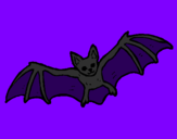 Disegno Pipistrello in volo  pitturato su Sara