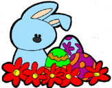Disegno Coniglietto di Pasqua  pitturato su kevin