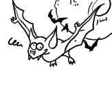 Disegno Pipistrello pazzo  pitturato su Matilda