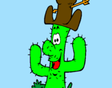 Disegno Cactus con il cappello  pitturato su FedericoD