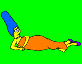 Disegno Marge pitturato su anthoni deodato
