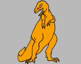 Disegno Tyrannosaurus Rex pitturato su margarita
