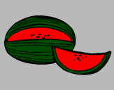 Disegno Melone  pitturato su vincenzo