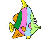 Disegno Pesce tropicale  pitturato su pesce arcobaleno