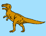 Disegno Tyrannosaurus Rex  pitturato su mattia