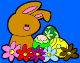 Disegno Coniglietto di Pasqua  pitturato su GIULIA SAN