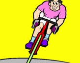 Disegno Ciclista con il berretto  pitturato su renato