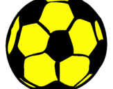 Disegno Pallone da calcio pitturato su fabio