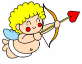 Disegno Cupido  pitturato su carla 14