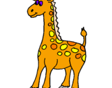 Disegno Giraffa pitturato su muhahahah