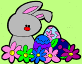 Disegno Coniglietto di Pasqua  pitturato su alexa