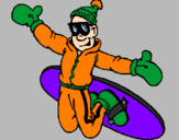 Disegno Salto con lo snowboard pitturato su maria