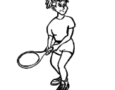 Disegno Ragazza che gioca a tennis  pitturato su ff