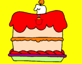 Disegno Torta di compleanno  pitturato su analy