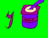 Disegno yogurt pitturato su martina