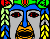 Disegno Maschera Maya pitturato su ANGELO V