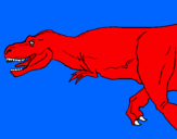 Disegno Tyrannosaurus Rex  pitturato su giulia
