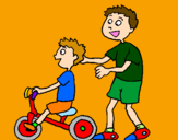 Disegno Triciclo pitturato su GIADA