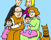 Disegno Famiglia pitturato su Angelica
