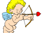 Disegno Cupido prende la mira  pitturato su Camilla