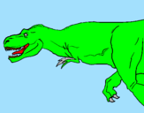 Disegno Tyrannosaurus Rex  pitturato su diego