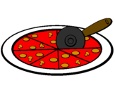 Disegno Pizza pitturato su francesco  di  candia