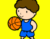 Disegno Giocatore di pallacanestro  pitturato su SILVIA